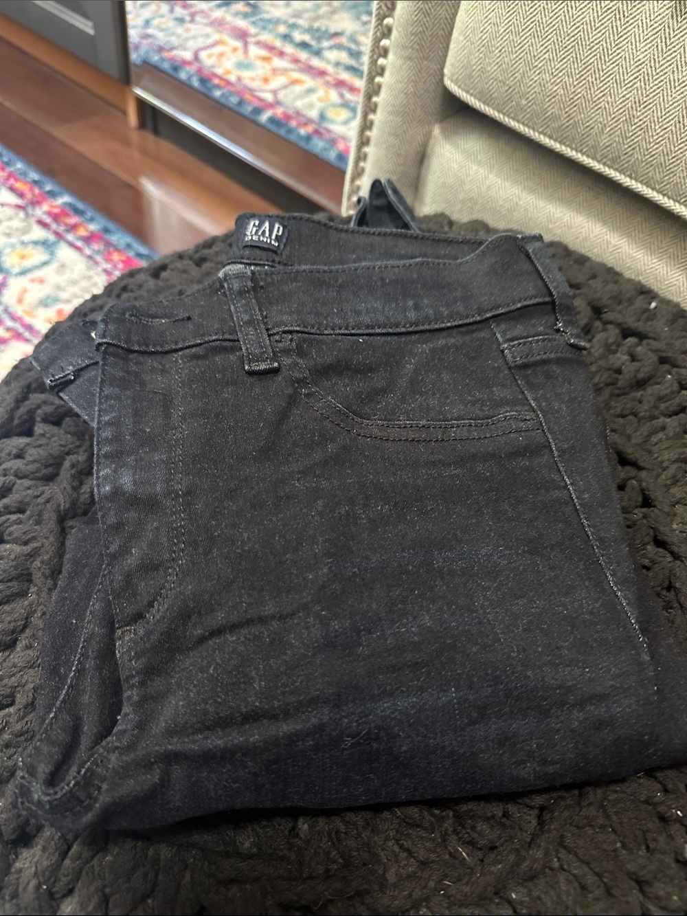GAP Dark Blue Women's Jeans/Capris wifh Tie Hems.